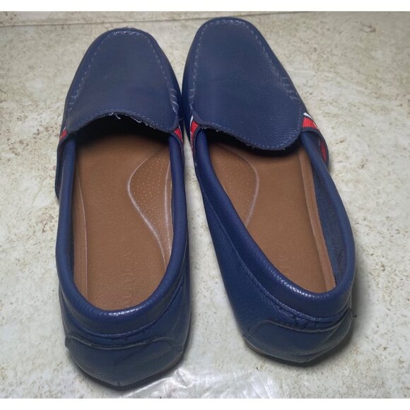 Nautica Navy Blue Faux Leather Driving Moccasins Walburton Style Size 9 - Picture 4 of 8